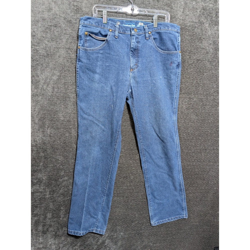 Wrangler Cowboy Cut Premium Performance Slim Fit Jeans Mens 36x29 Blue Denim